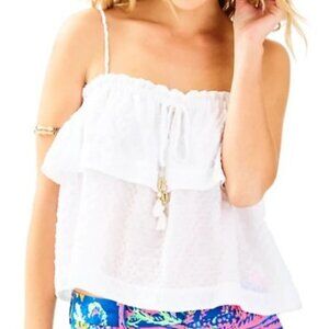 Lilly Pulitzer White Ruffle Blouse